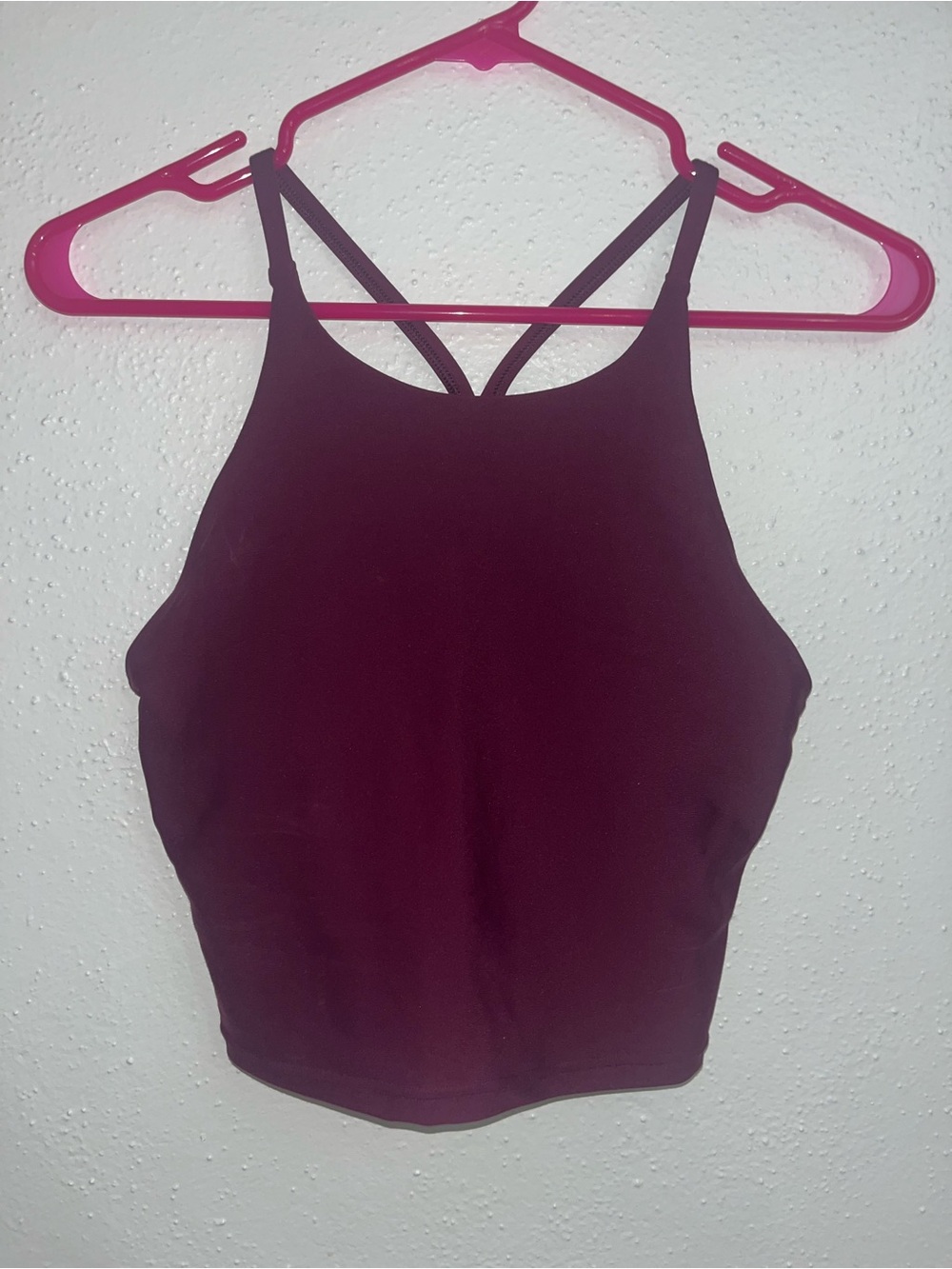 Old Navy High-Neck Crop Tank Top in Deep Plum